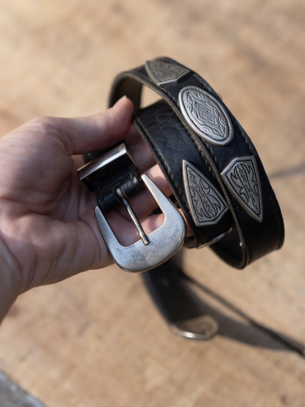 Made in USA Concho Leather Belt